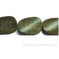 Twisted Oval Gray Wood Beads 25 x 35mm